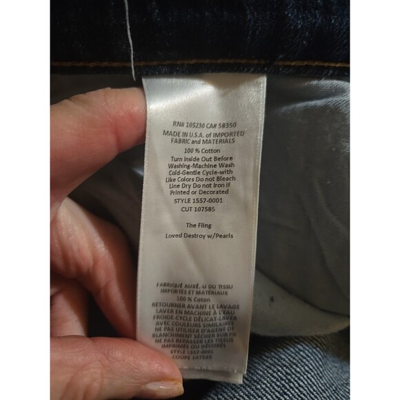 Current Elliott Loved Destroy Pearls The Fling Boyfriend Crop Jeans Size 31x28 - Picture 14 of 14